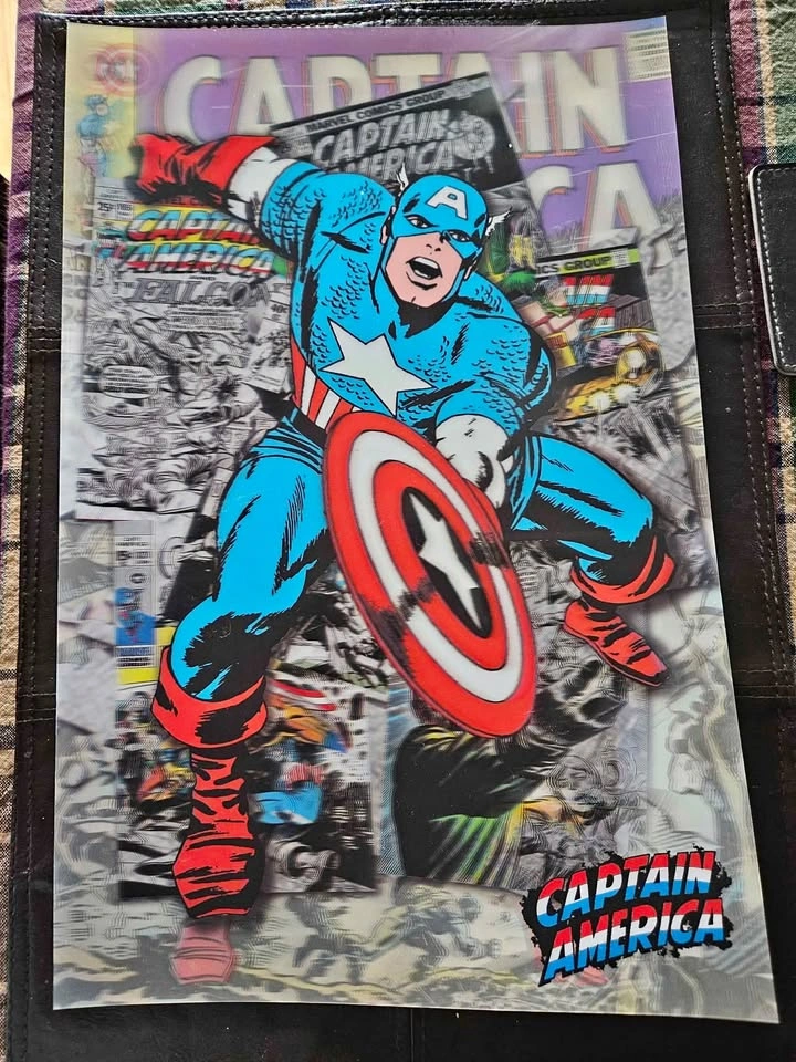 Rare MARVEL CAPTAIN AMERICA 3D Lenticular Poster 15"x11"
