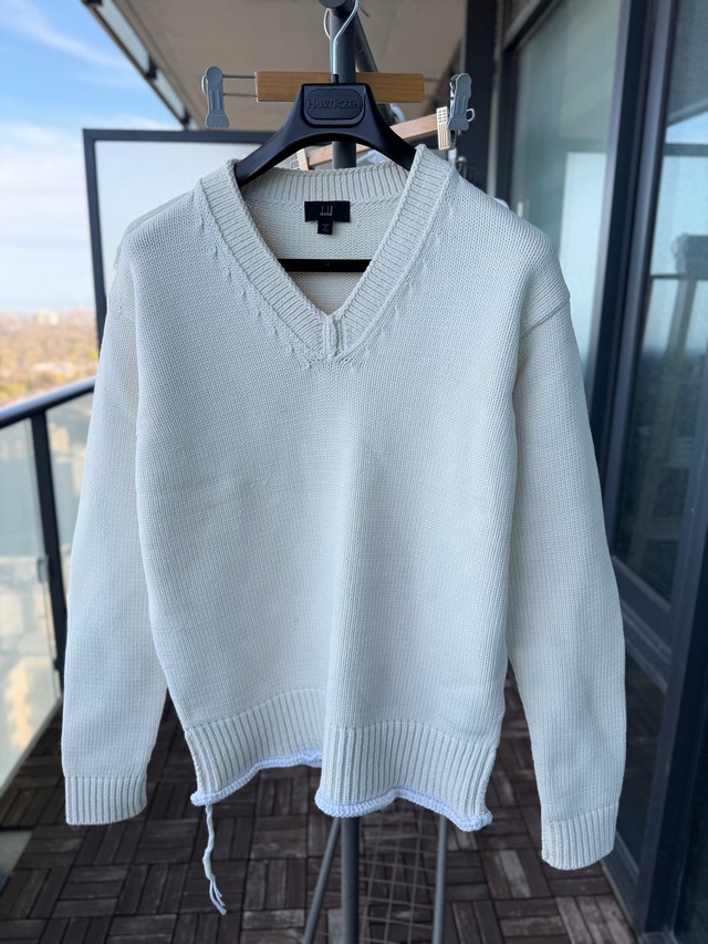 Dunhill V-Neck Wool Blend Sweater - Large