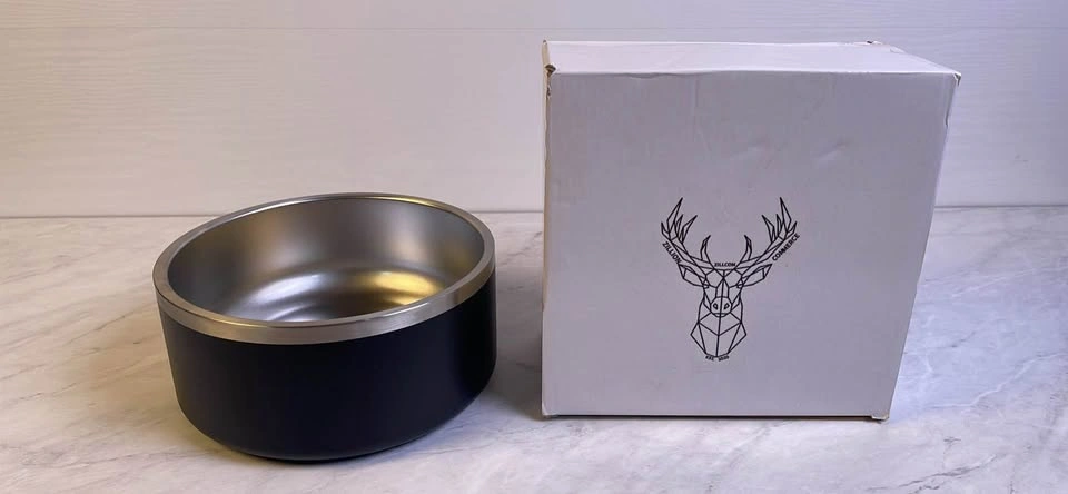 Black Stainless Steel Pet Bowl 64oz - photo 3