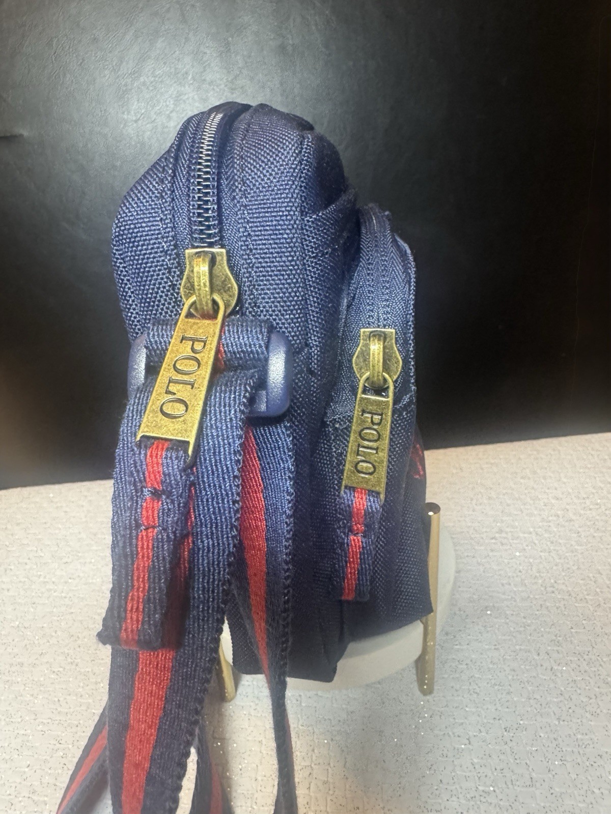 Polo Ralph Lauren Navy Blue Crossbody Bag Red Logo - photo 2