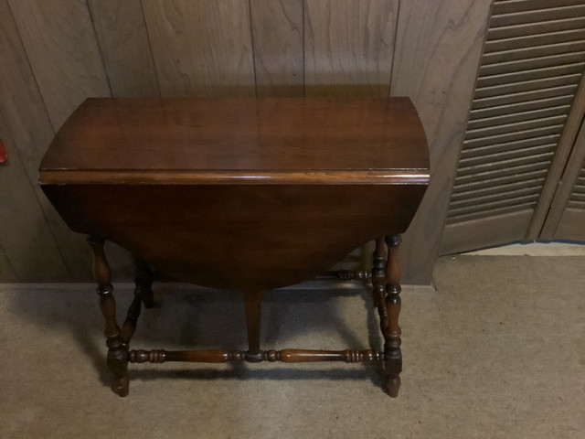 Vintage Solid Wood Drop-Leaf Table