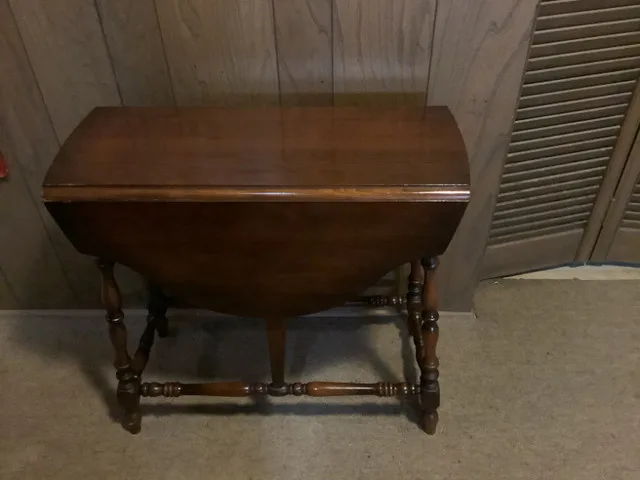 Vintage Solid Wood Drop-Leaf Table thumbnail