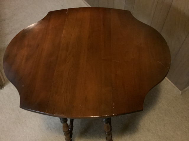 Vintage Solid Wood Drop-Leaf Table - photo 2