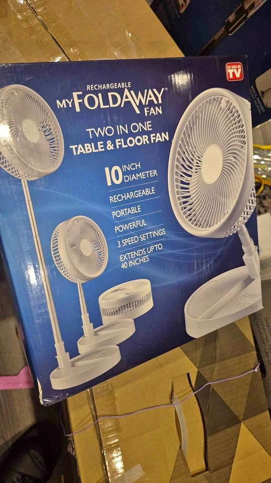 My Foldaway Fan 2-in-1 Rechargeable Table & Floor Fan 10 Inch