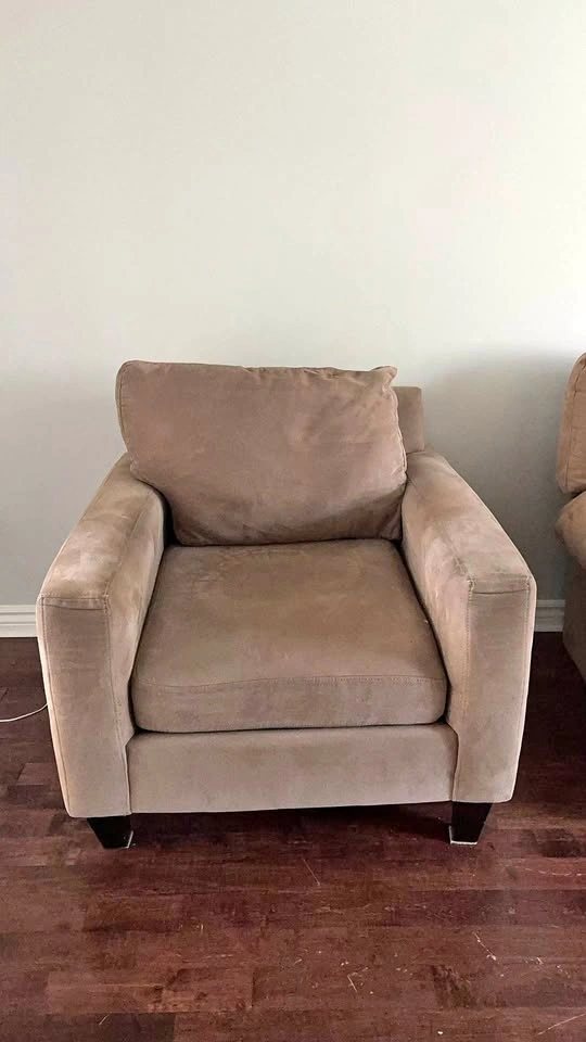 Modern Brown Microfiber Armchair