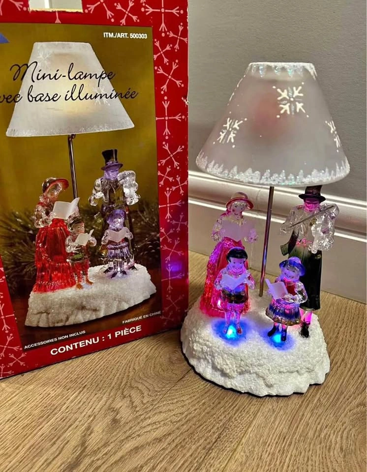 Christmas Tealight Lamp - Victorian Carollers, Colour Changing,