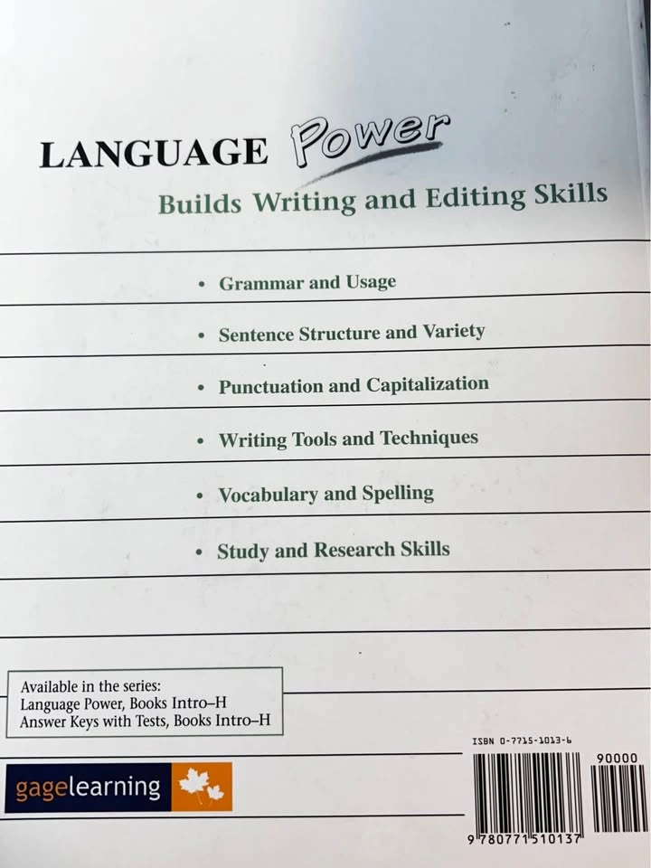 Gage Learning Language Power Book A - photo 2