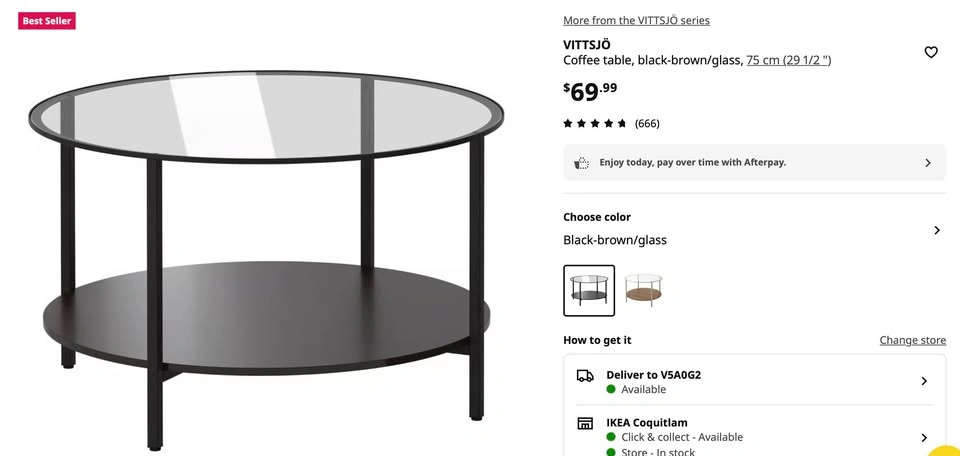 IKEA VITTSJÖ Round Coffee Table - photo 2