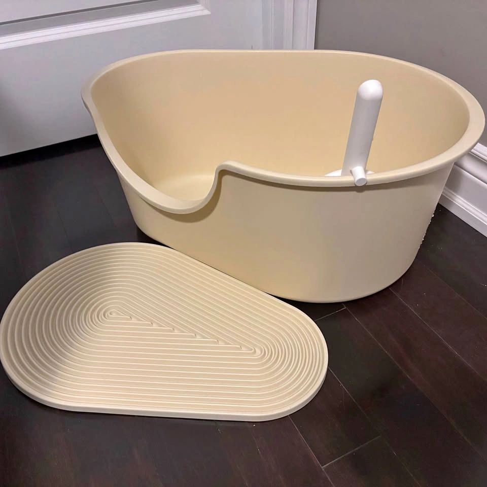 Cat Litter Box Set w/ Mat & Scoop