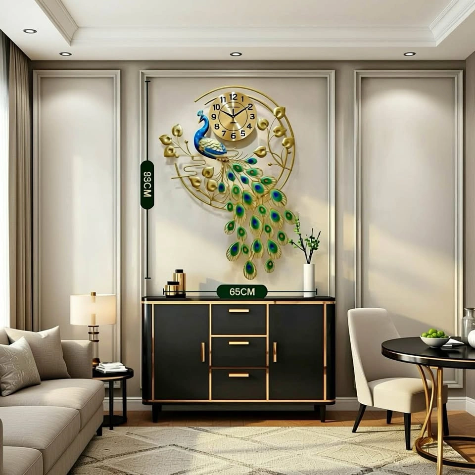 Peacock walk clock