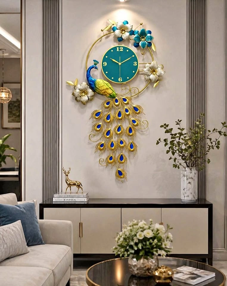 Peacock wall clock