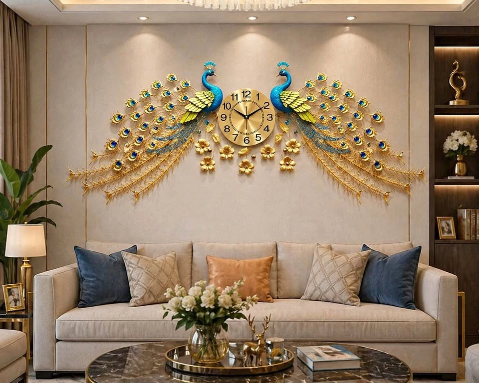 Peacock wall clock