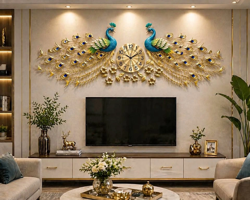 Peacock wall clock