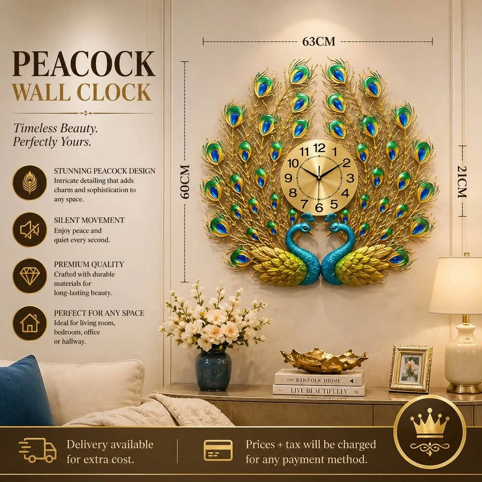 Peacock Wall Clock - photo 2