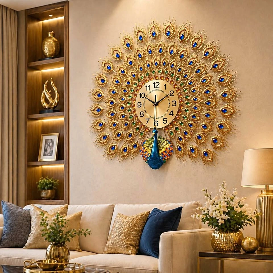 Royal Peacock Wall Clock ✅