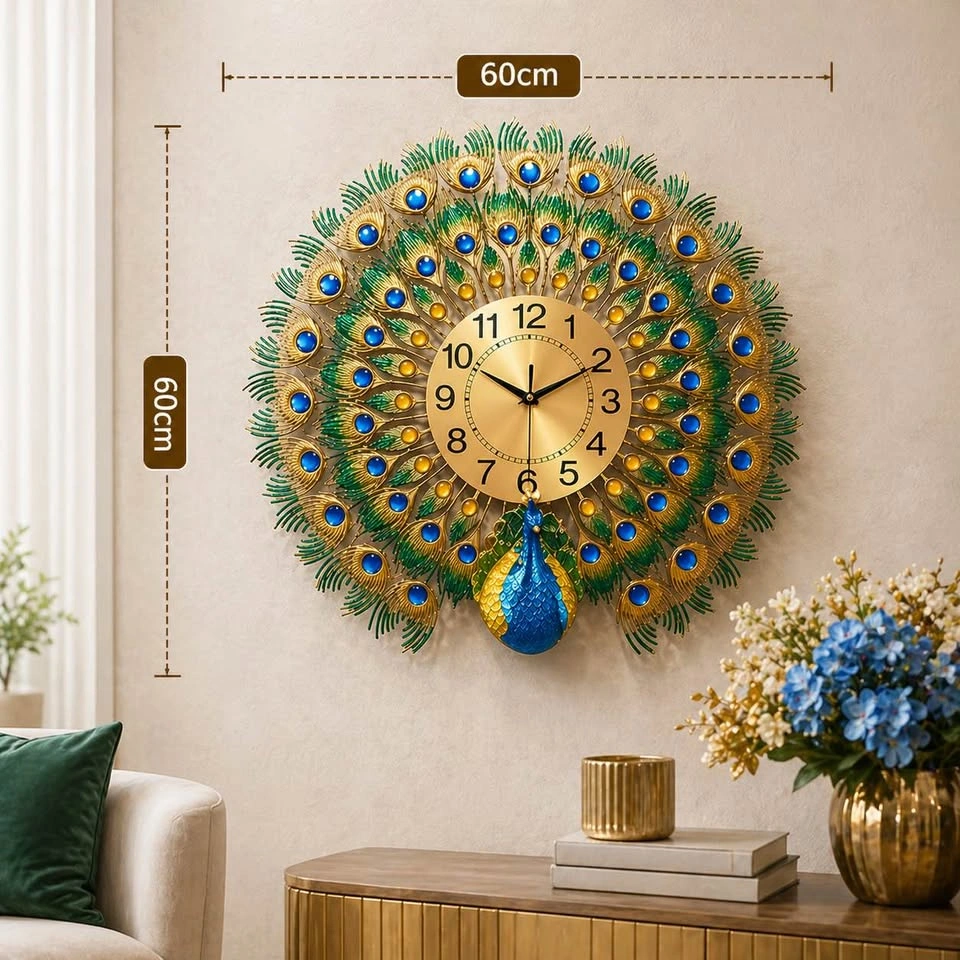 Luxury Peacock Wall Clock - photo 3