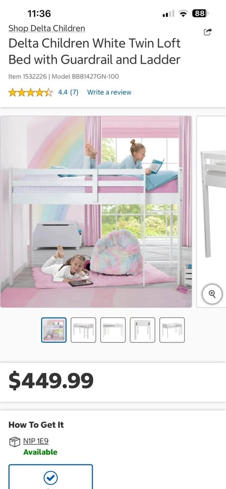 DELTA CHILDREN TWIN LOFT BED - photo 3