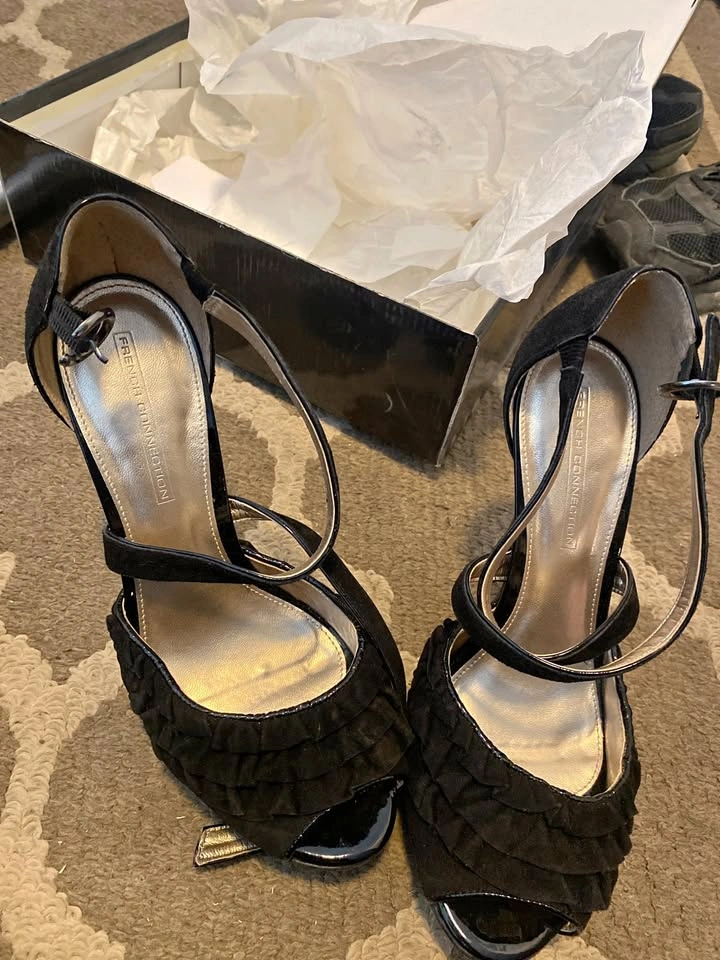 French Connection Black Heels – Ankle Strap Dress Shoes