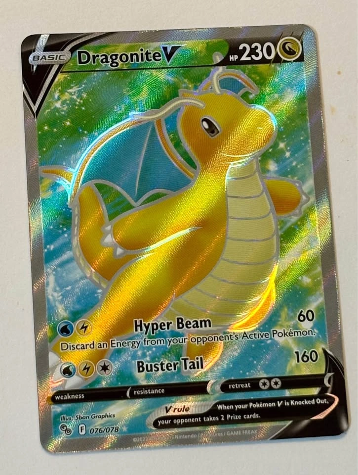 NEAR MINT! Dragonite V (076/078) Pokemon Go Ultra Rare Full Art - photo 2