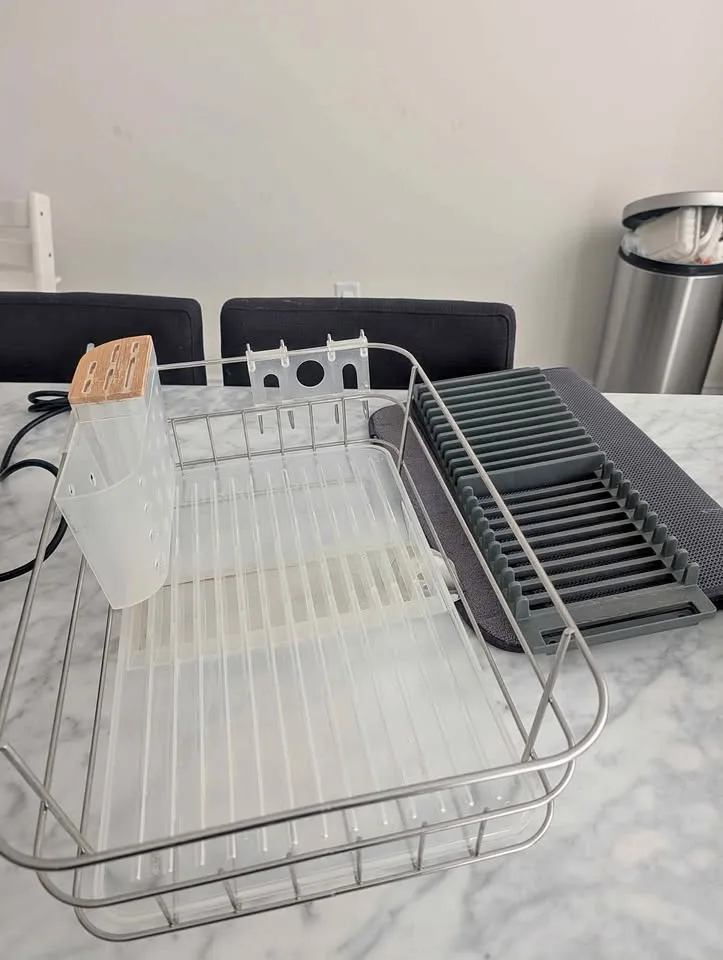 Dish rack set with extra drying mat thumbnail
