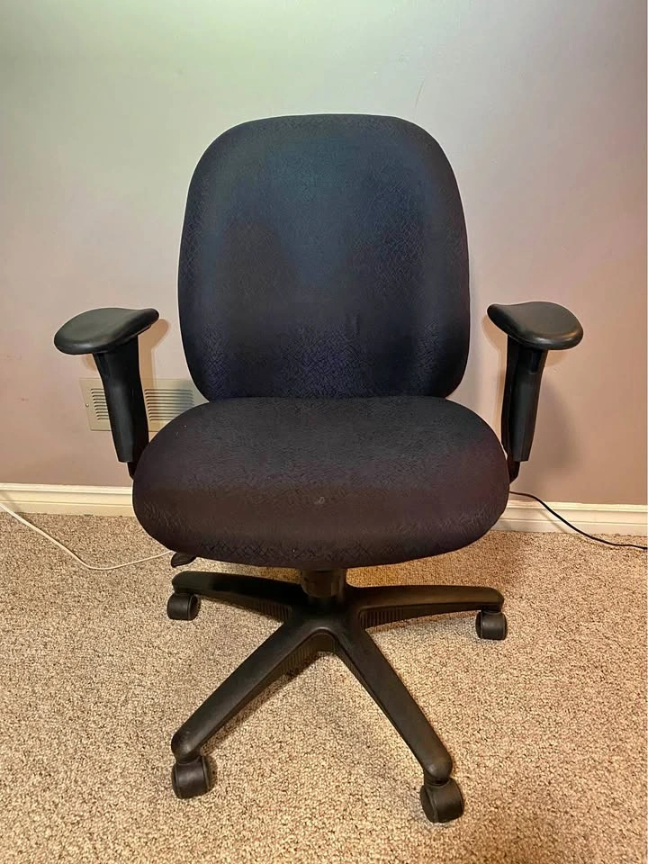 Dark Purple Office Chair with Hand Rests