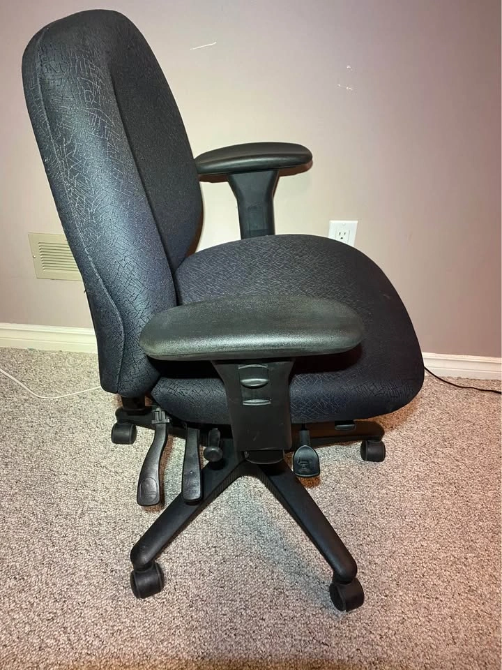 Dark Purple Office Chair with Hand Rests - photo 2