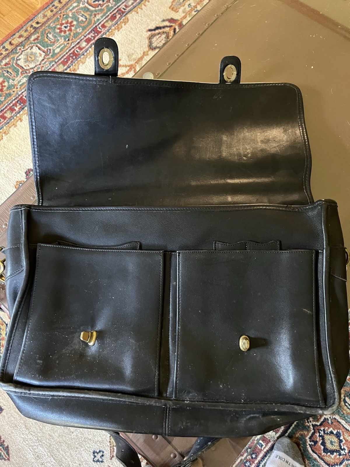 Vintage Coach Leather Black USA Made Messenger Bag - photo 2