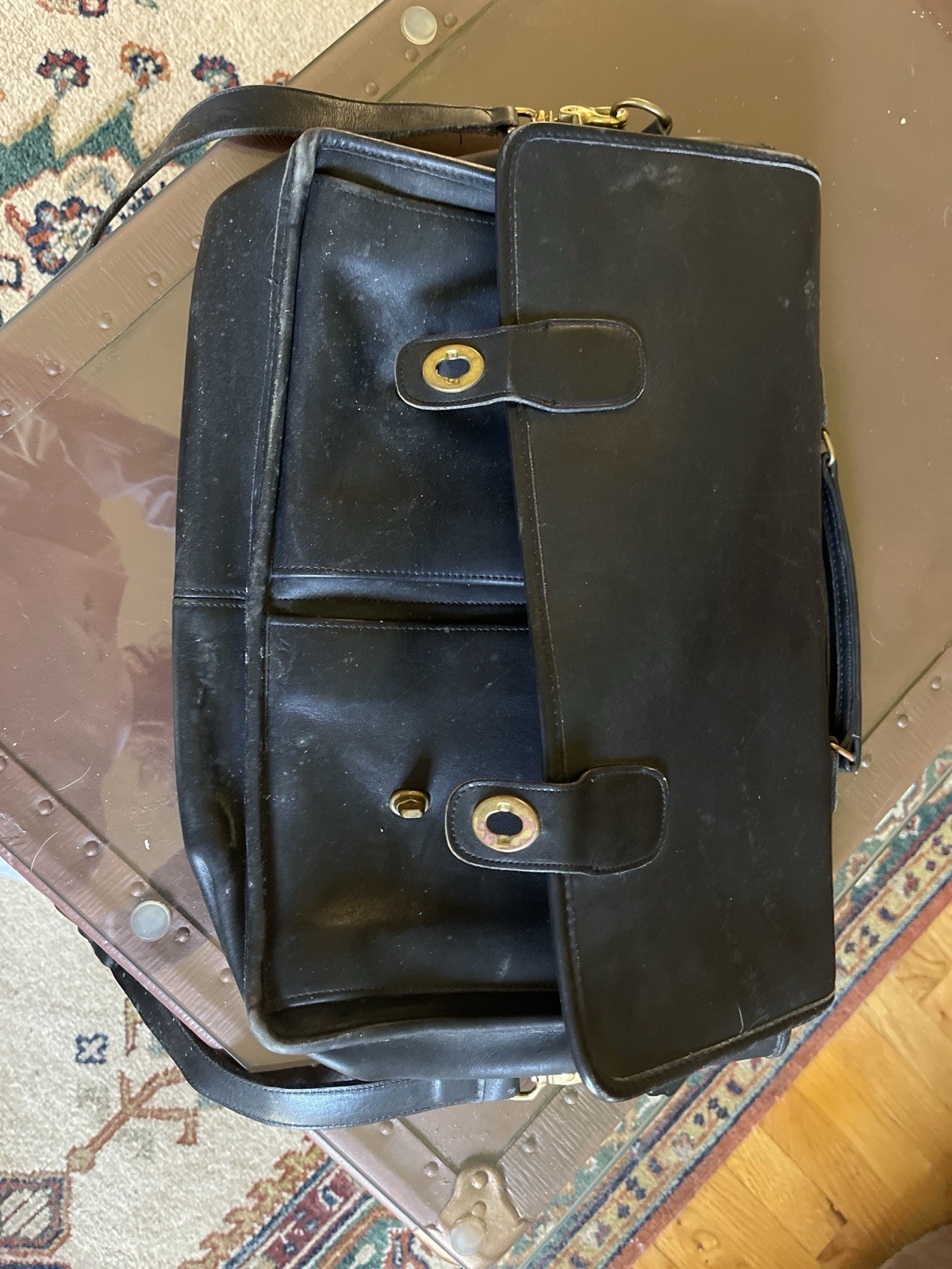 Vintage Coach Leather Black USA Made Messenger Bag - photo 3