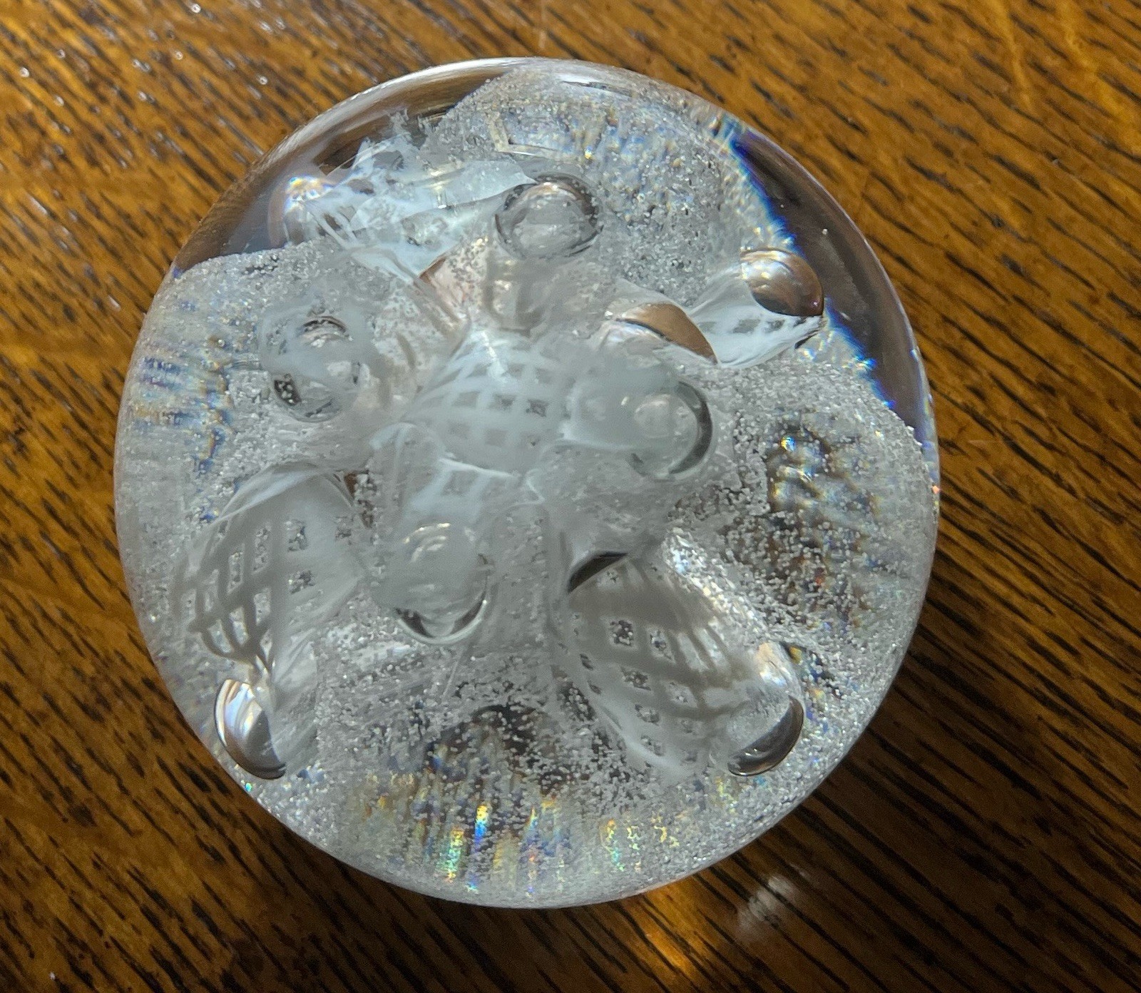 Caithness Glass Paperweight "Congratulations" White/Clear - photo 4
