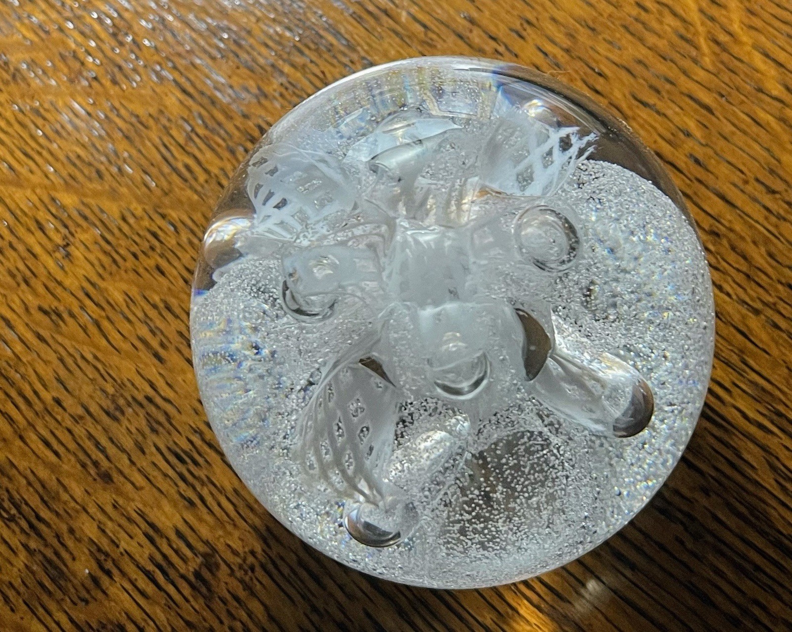 Caithness Glass Paperweight "Congratulations" White/Clear - photo 5