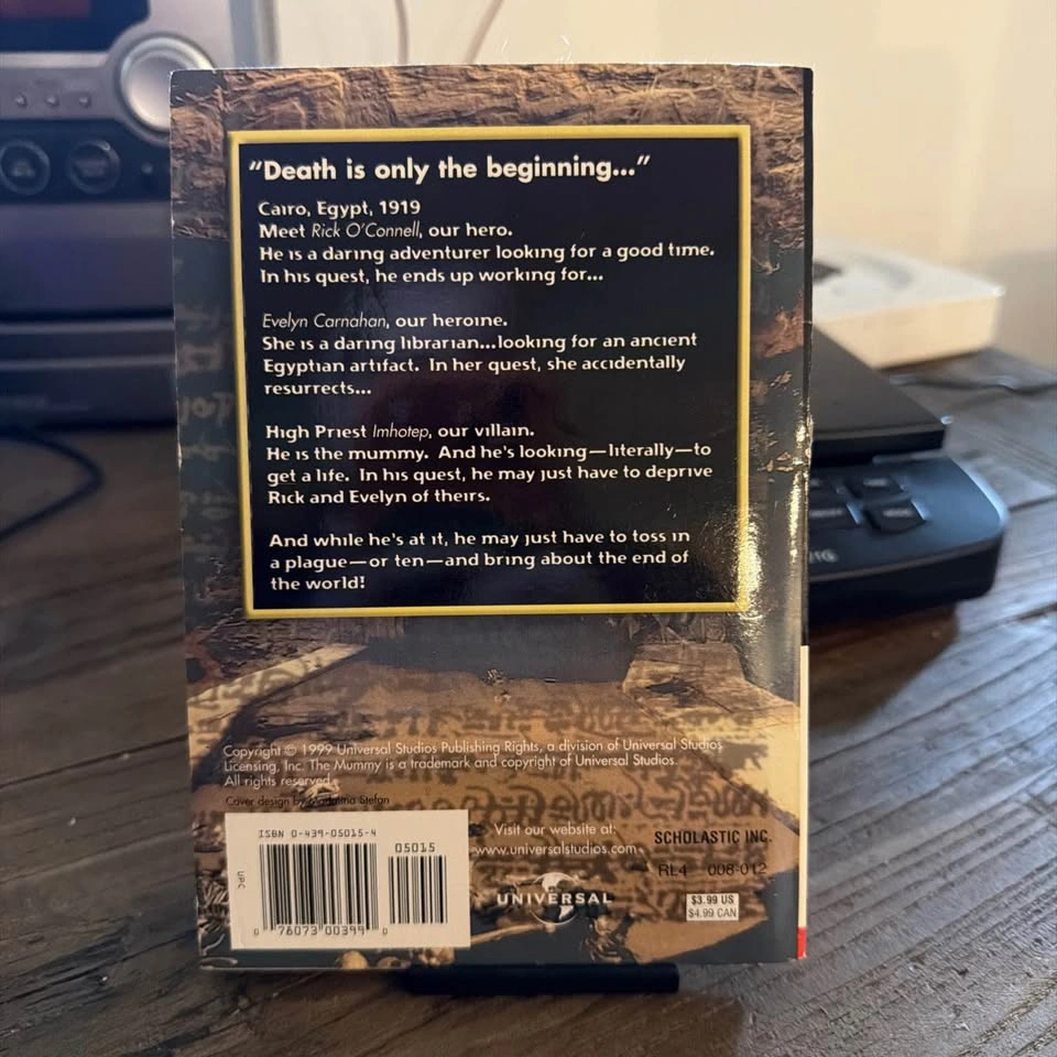 The Mummy Junior Interpretation Scholastic Book Tie-in Rare VTG - photo 2