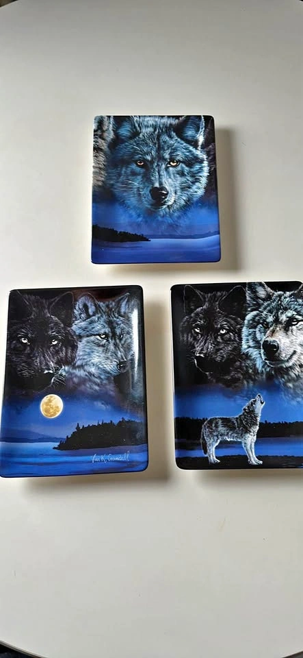 Bradford Exchange "Eyes of Night" Wolf Plates