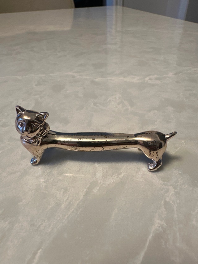 Silver Plated Knife Rests - 6 pcs (3 Cats, 3 Dogs) - photo 3