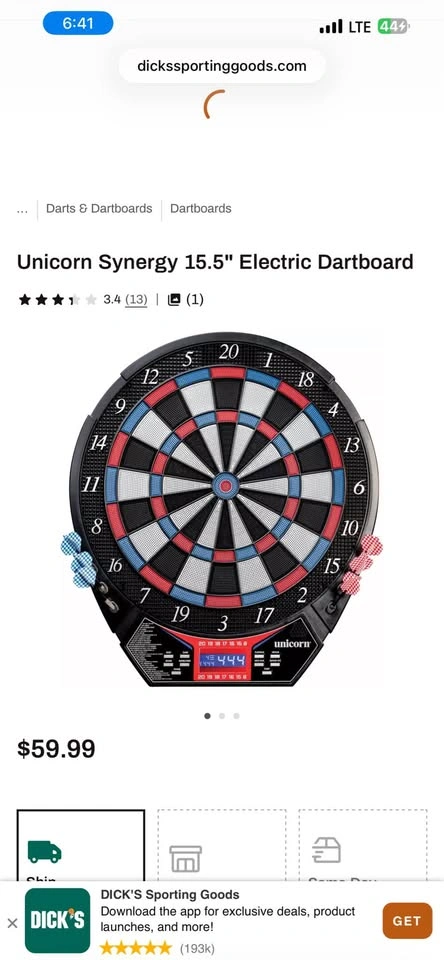 Unicorn Synergy Soft Tip Electronic Dartboard New - photo 3