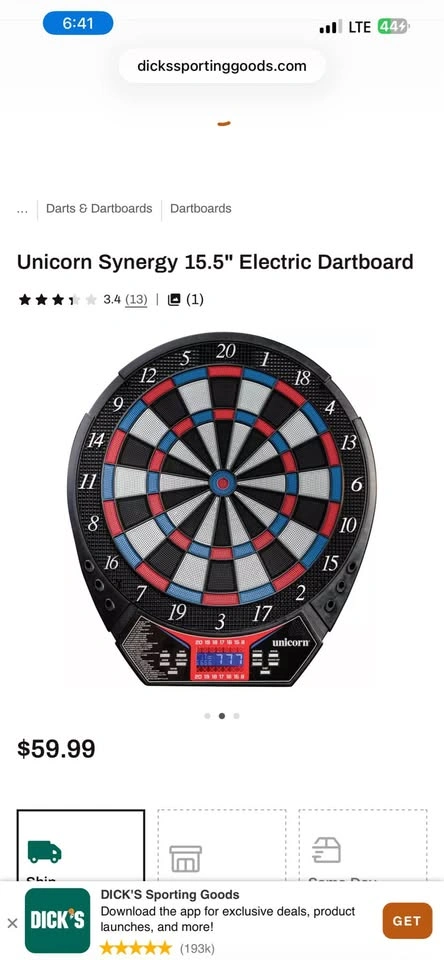 Unicorn Synergy Soft Tip Electronic Dartboard New - photo 4