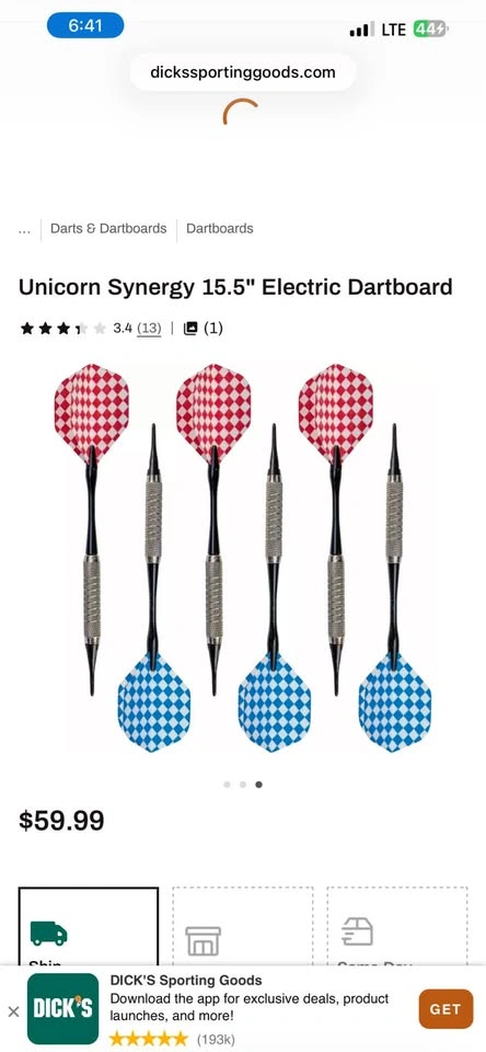 Unicorn Synergy Soft Tip Electronic Dartboard New - photo 5