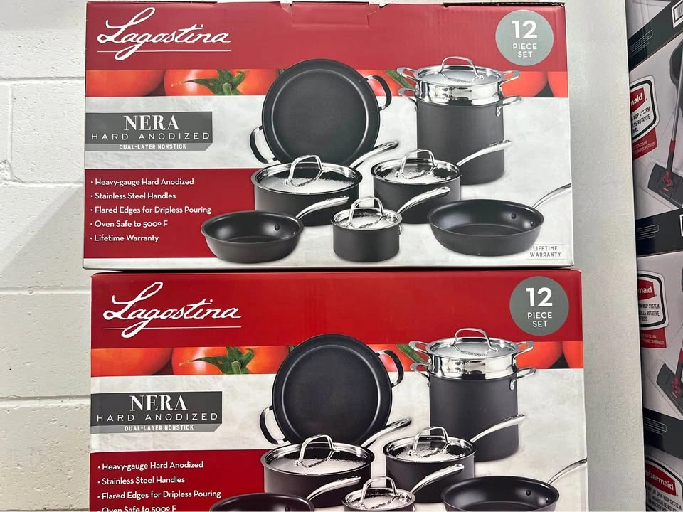 Lagostina NERA Hard Anodized Nonstick 12-Piece Cookware Set