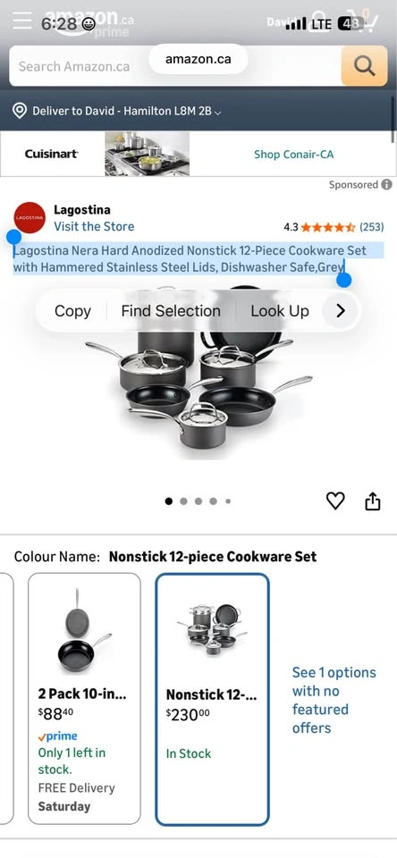 Lagostina NERA Hard Anodized Nonstick 12-Piece Cookware Set - photo 2