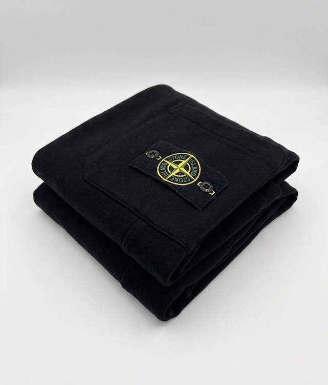 Stone Island Brushed Cotton Fleece Cargo Sweatpants - Black (M) - photo 2