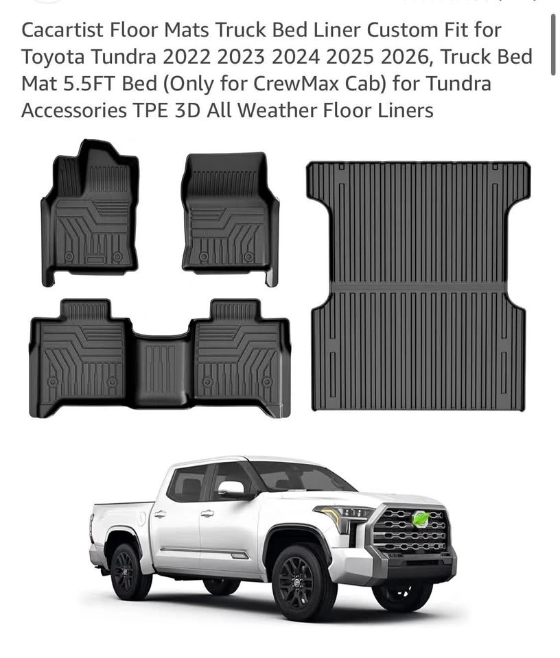 Toyota Tundra Floor Mats & Bed Liner (2022-2026)