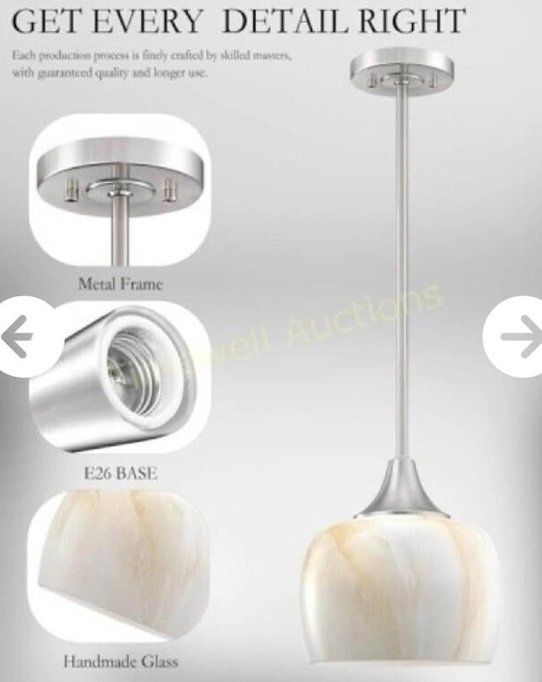 Alabaster Glass Pendant Lights (3 pack) BNIB - photo 4
