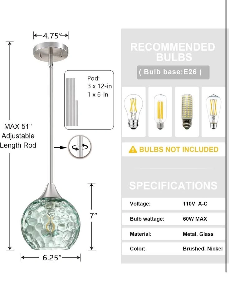 Pendant Lights - Glass (3 Pack) BNIB - photo 3