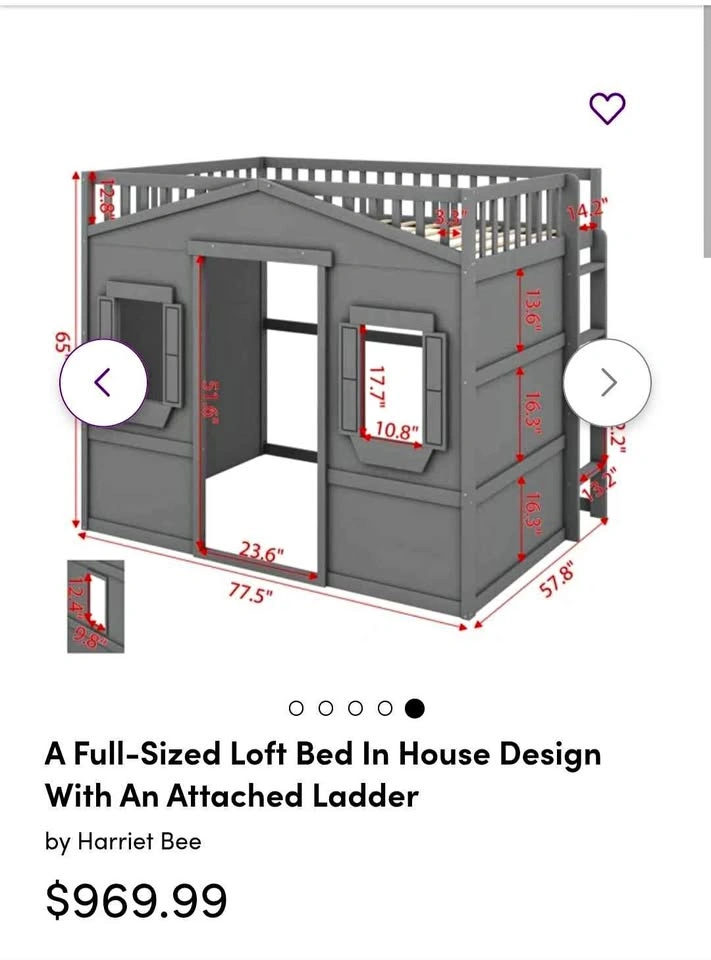 Harriet Bee Kids Full Size Loft Bed