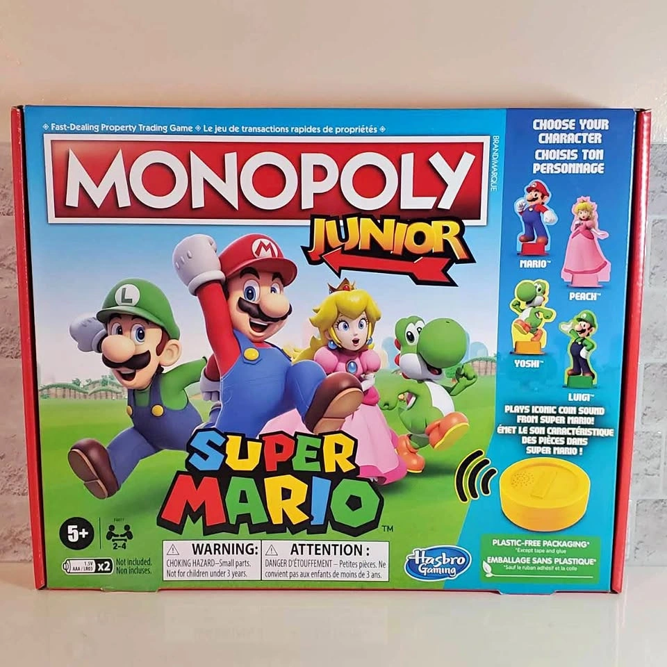 New Monopoly Junior Super Mario Edition w/sound dice