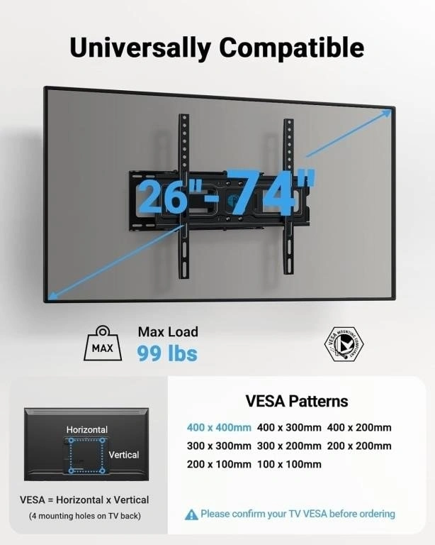 Pipishell Full-Motion TV Wall Mount for 26-74" TVs - photo 4