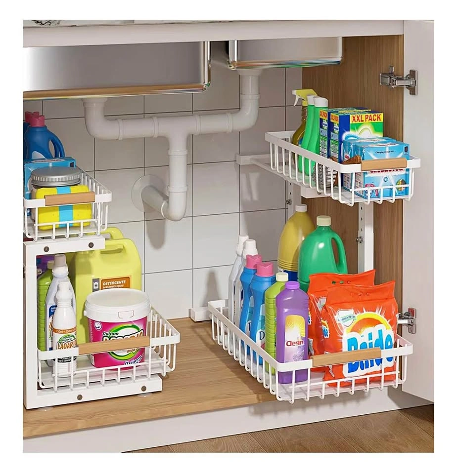 ADRIMER 2-Pack Pull Out Cabinet Organizers - New In Box - White