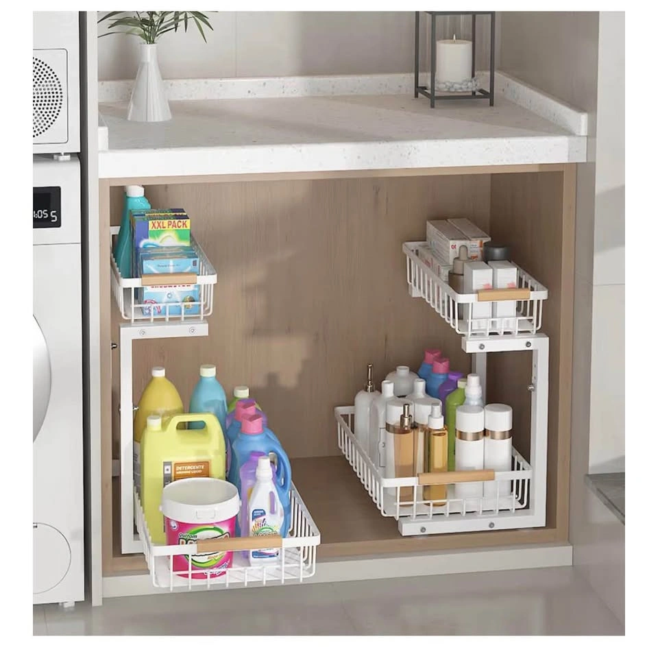 ADRIMER 2-Pack Pull Out Cabinet Organizers - New In Box - White - photo 5