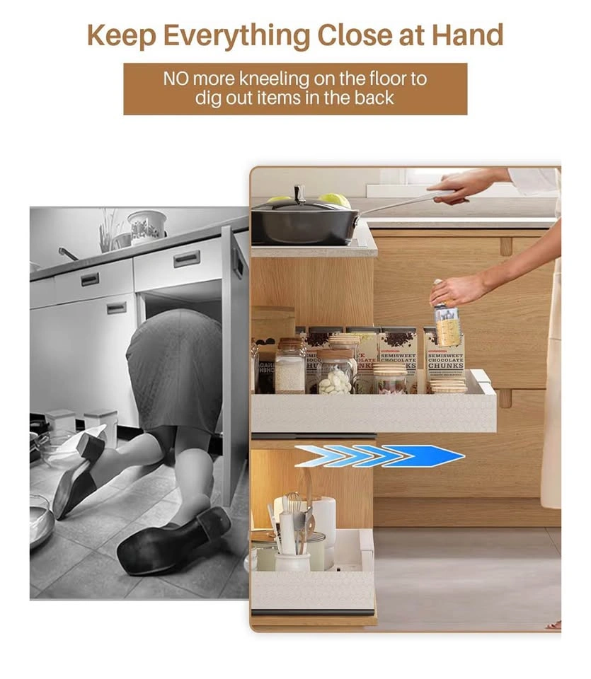 UMDONX Expandable Kitchen Drawers - Set of 2 - No Drill - photo 5