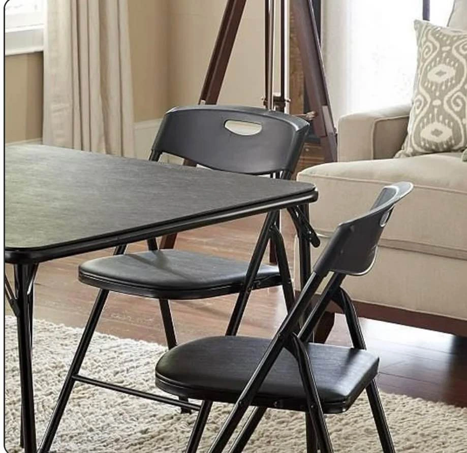 Cosco 5-Piece Folding Table and Chairs Set - Black Vinyl - BNIB - photo 2