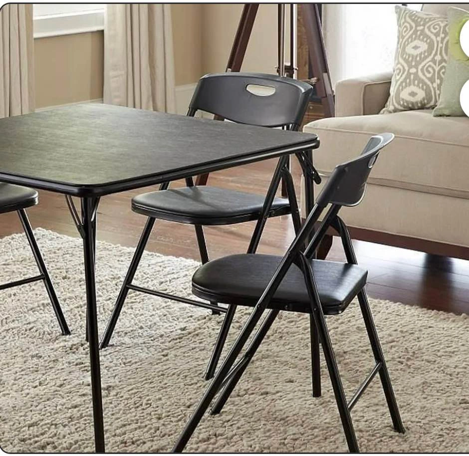 Cosco 5-Piece Folding Table and Chairs Set - Black Vinyl - BNIB - photo 3